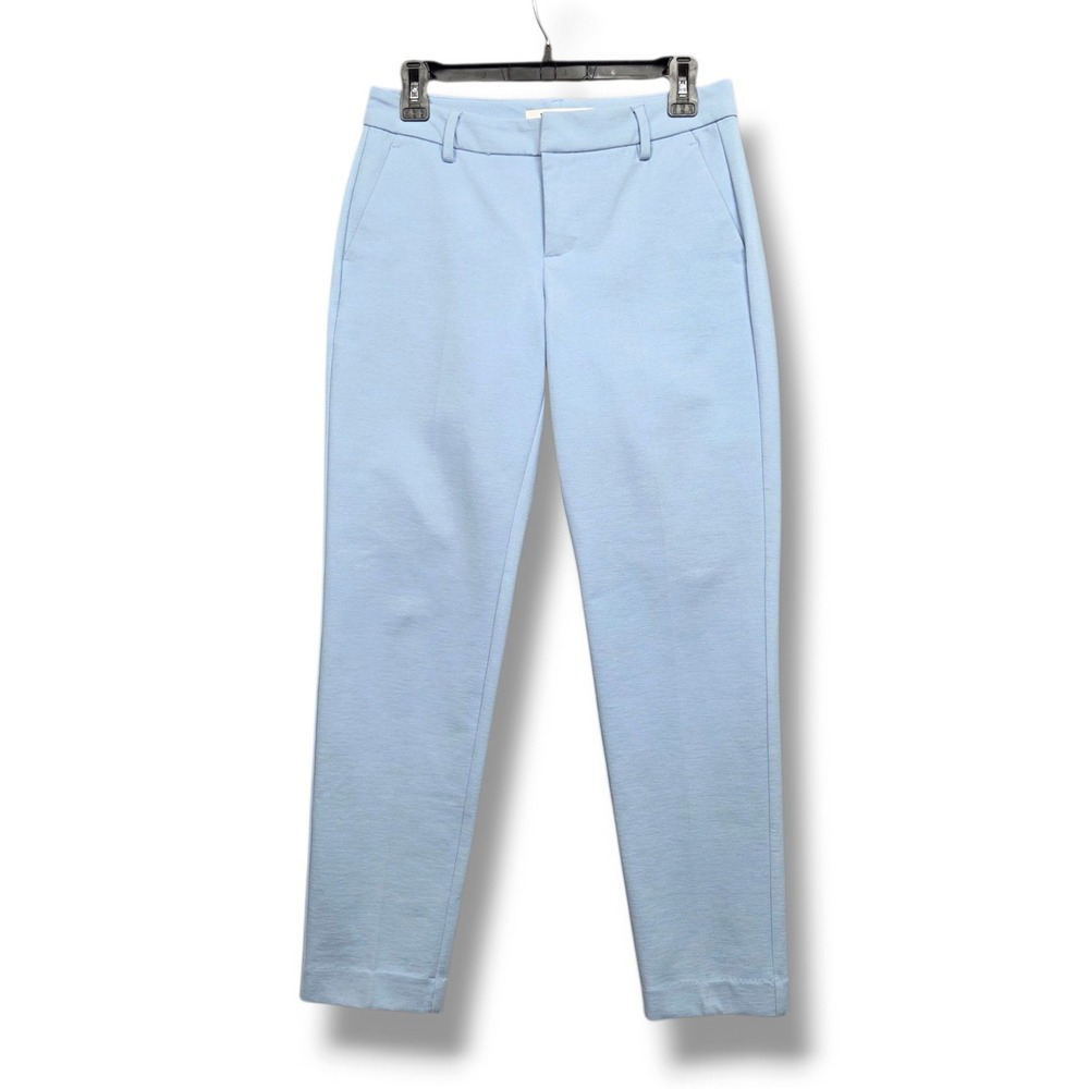 Liverpool Kelsey Knit Trouser Womens 2 Misty Blue Mid Rise Tapered Ankle Pants